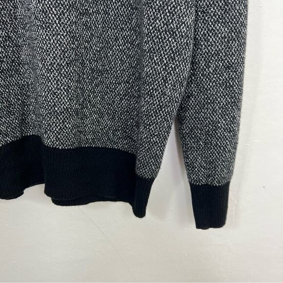 Hawker Rye V Neck Black White Cotton Cashmere Sweater Size Large - Picture 8 of 11